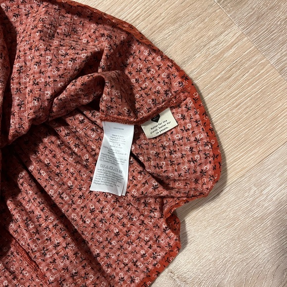 Madewell Tie-Back Peplum Long Sleeve Cropped Ditzy Floral Blouse Women’s Sz Med - Picture 9 of 10